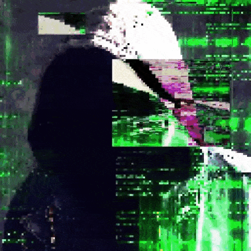 Animated Glitchy Cyberpunk Face GIF Sticker