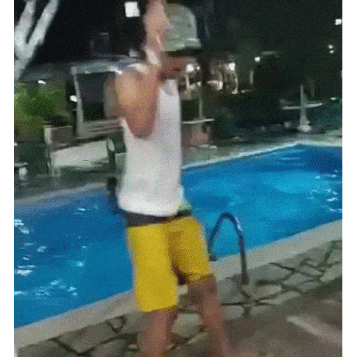Animated Poolside Dance Celebration GIF Sticker
