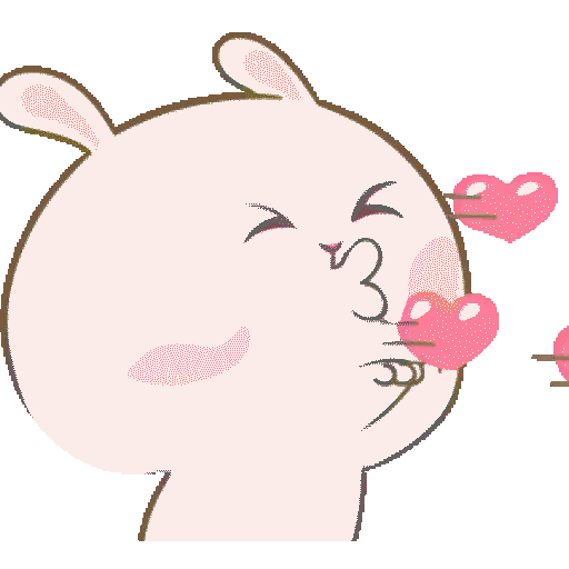 Animated Cute Bunny Blowing Kisses GIF Sticker