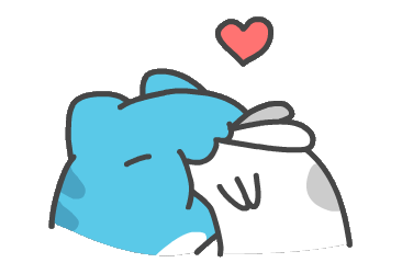 Animated Cute Animal Hug with Heart GIF Sticker