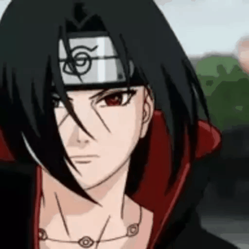 Download Itachi Uchiha Mysterious Ninja Character Animated GIF Sticker for WhatsApp