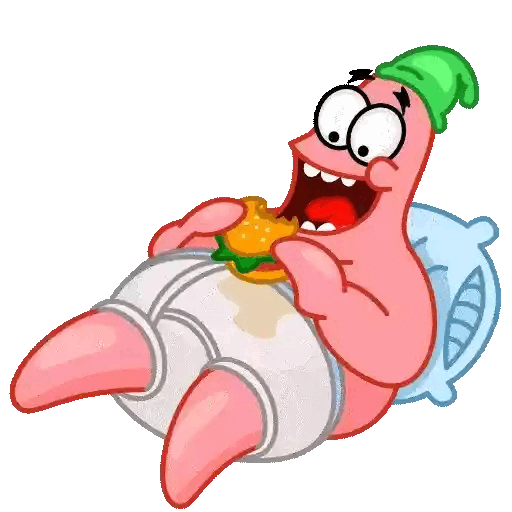 Download Patrick Star Relaxed Snack Time Animated GIF Sticker for WhatsApp
