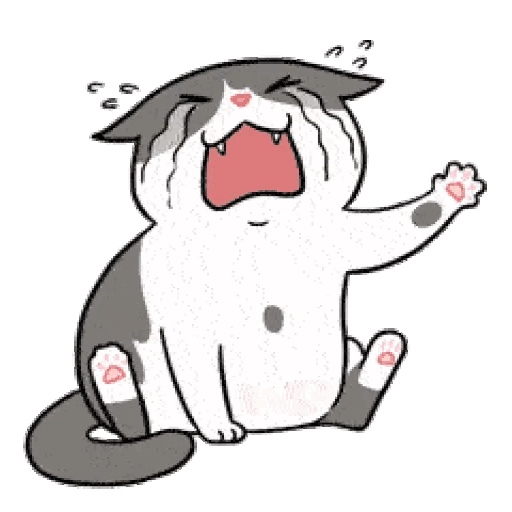 Animated Crying Cat Waving GIF Sticker