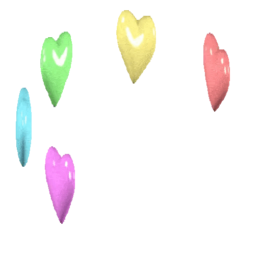 Animated Colorful Floating Hearts GIF Sticker