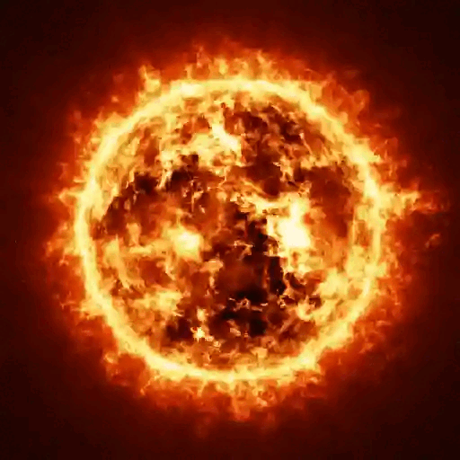 Animated Fiery Sunburst GIF Sticker