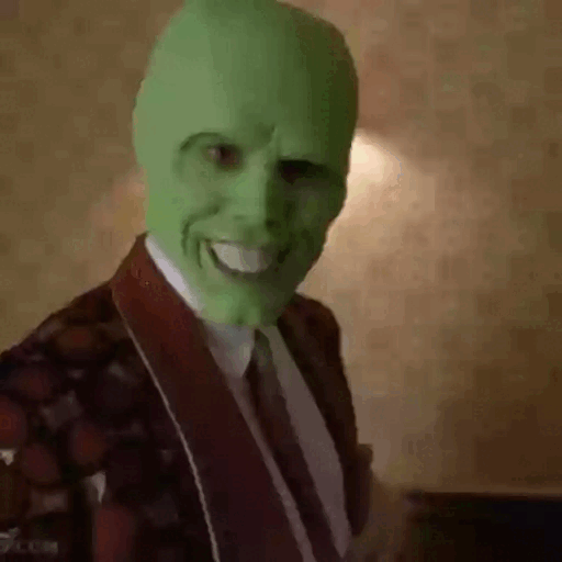 Download The Mask Green Masked Character Grinning Animated GIF Sticker for WhatsApp