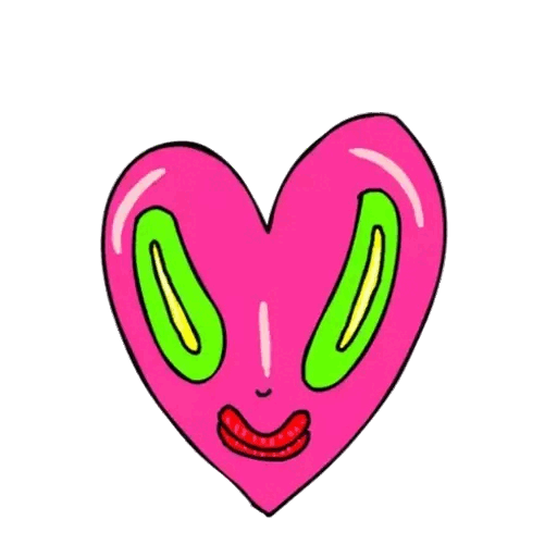 Animated Quirky Heart Face GIF Sticker