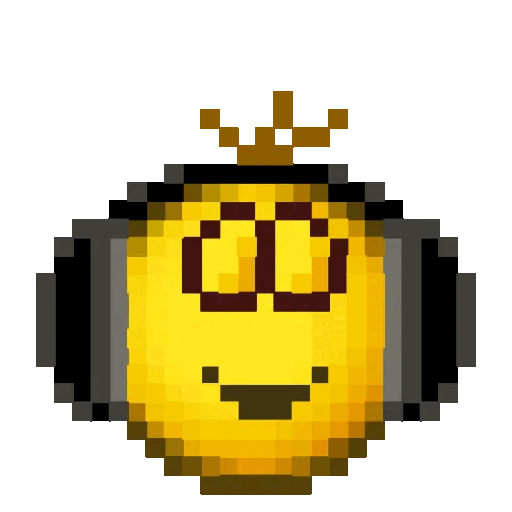 Animated Pixelated emoji with crown GIF Sticker