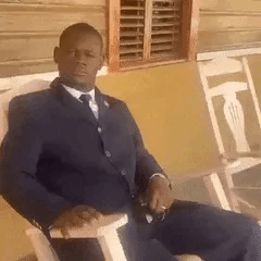 Animated Confused man rocking chair GIF Sticker