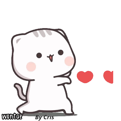 Download Sending love cat Animated GIF Sticker for WhatsApp