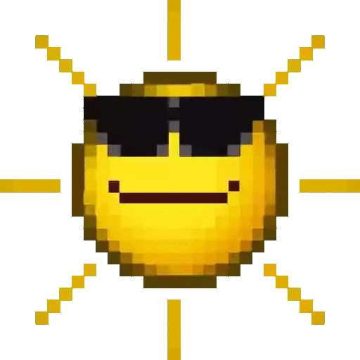 Animated Pixel sun with shades GIF Sticker