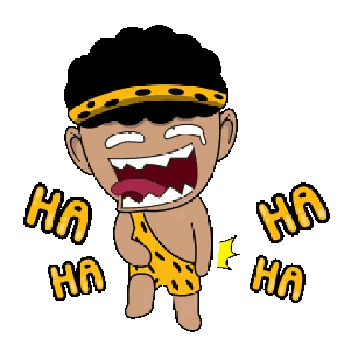 Download Caveman cracking up Animated GIF Sticker for WhatsApp