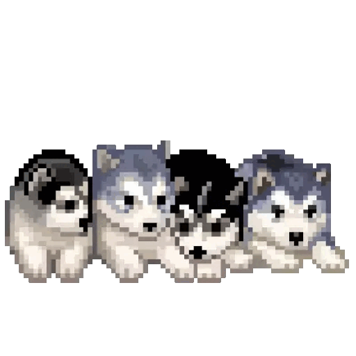 Animated Pixel husky squad GIF Sticker