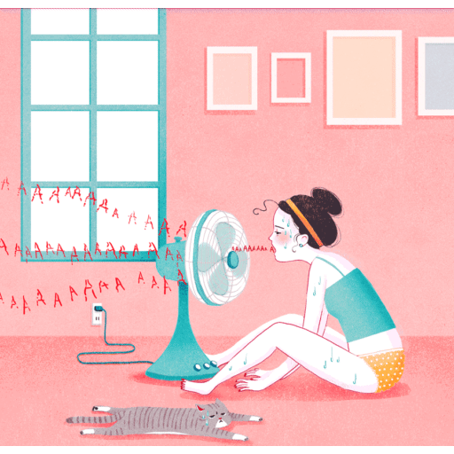 Download Summer heat struggle Animated GIF Sticker for WhatsApp
