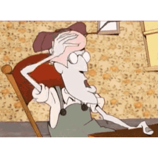 Animated Overwhelmed old man GIF Sticker