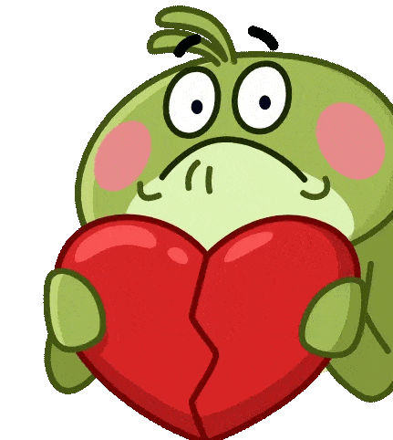 Animated Heartbroken frog GIF Sticker