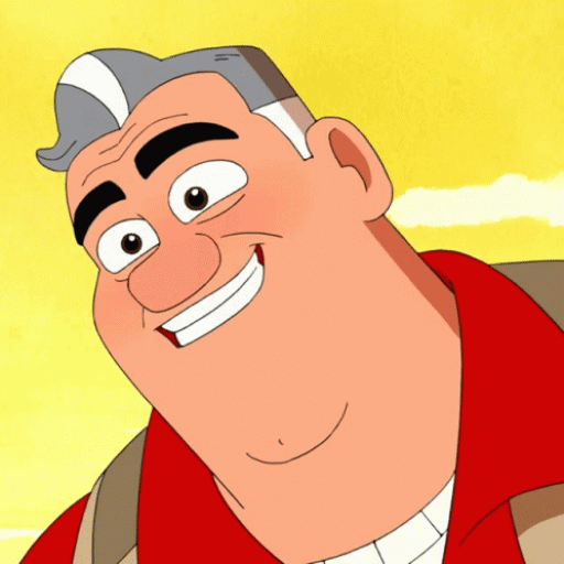 Animated Grandpa Max Awkward grin moment GIF Sticker