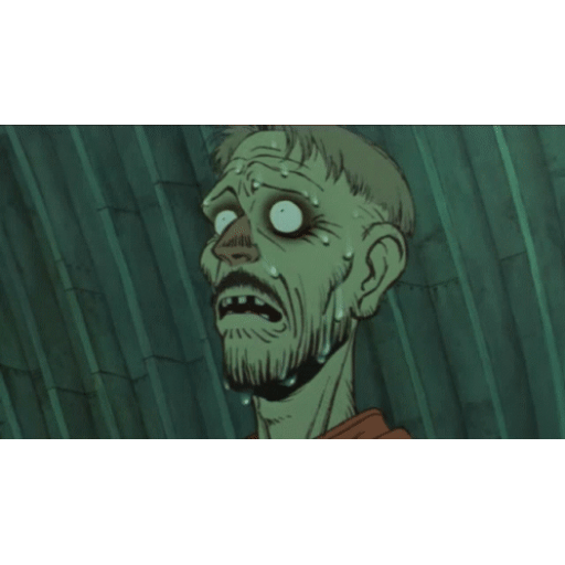 Animated Terrified Zombie Gaze GIF Sticker