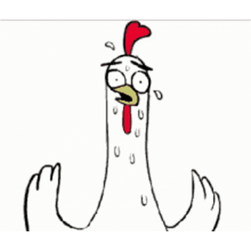 Animated Sweaty chicken panic GIF Sticker