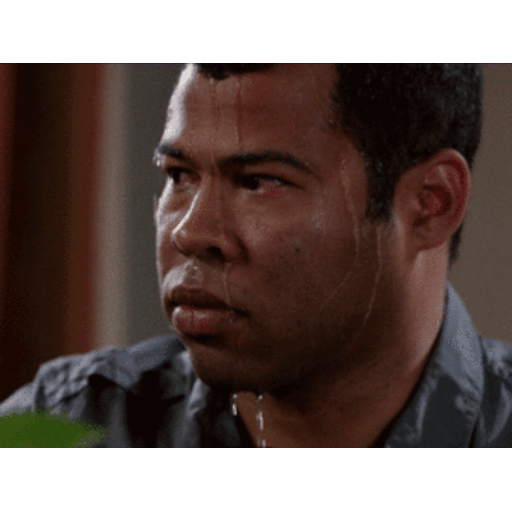 Animated Jordan Peele Sweating under pressure GIF Sticker