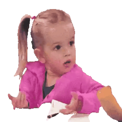 Animated Confused toddler shrug GIF Sticker