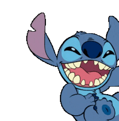 Animated Stitch laughing hard GIF Sticker