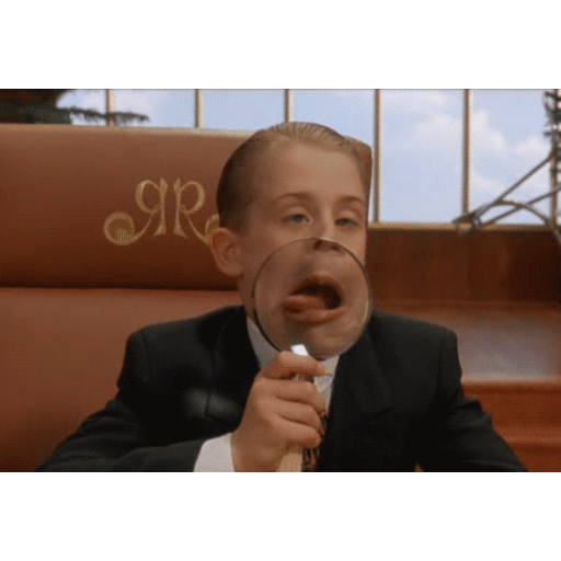 Animated Richie Rich magnifying face GIF Sticker