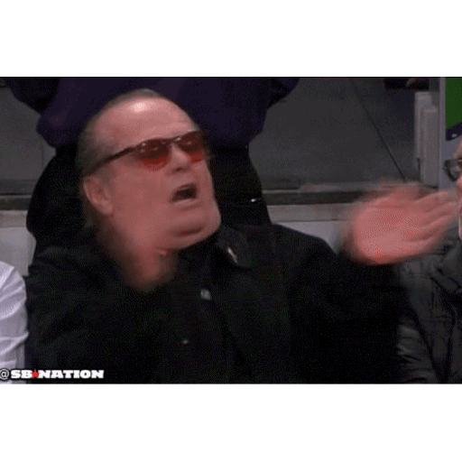 Download Jack Nicholson Excited Hand Wave Animated GIF Sticker for WhatsApp