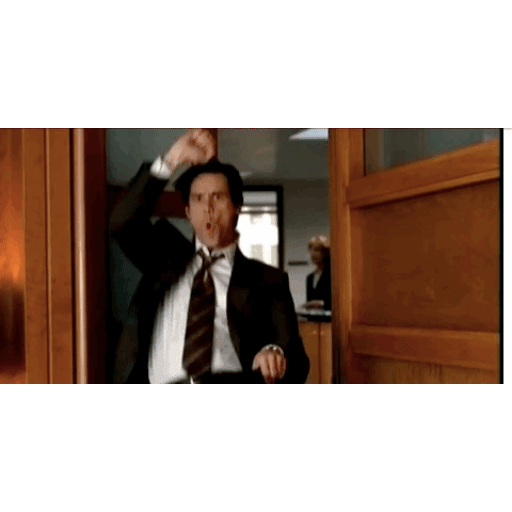 Download Jim Carrey Celebratory Office Dance Animated GIF Sticker for WhatsApp