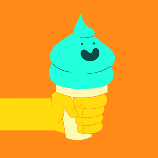 Download Melting ice cream vibe Animated GIF Sticker for WhatsApp