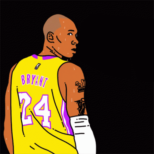 Animated Kobe Bryant 24 Lakers jersey GIF Sticker