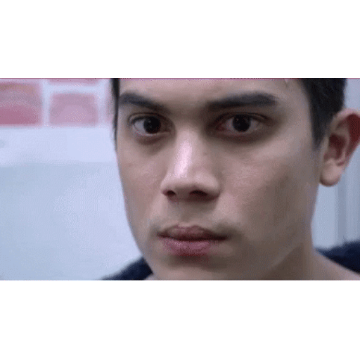 Download Sweaty tense stare Animated GIF Sticker for WhatsApp