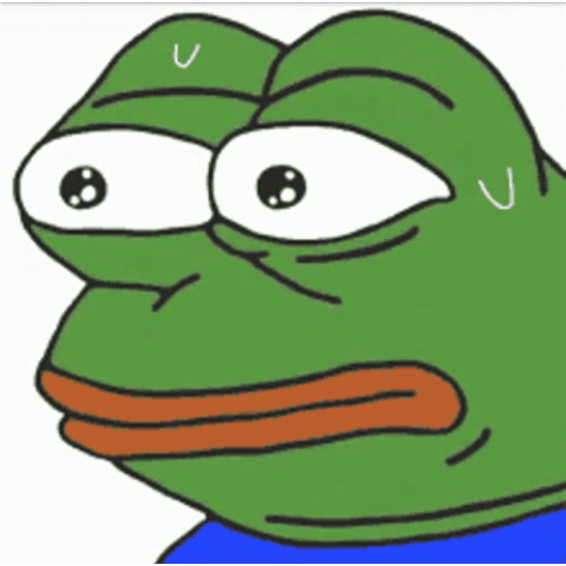 Animated Pepe frog face GIF Sticker