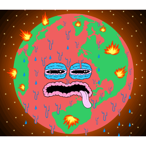 Animated Earth melting face GIF Sticker