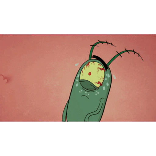 Animated Plankton in distress GIF Sticker
