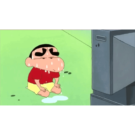 Animated Shin Chan sweating GIF Sticker