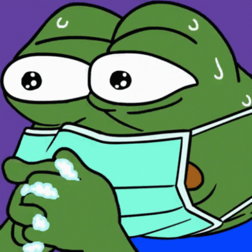 Animated Nervous Pepe with mask GIF Sticker