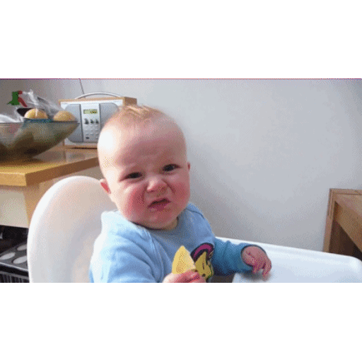 Animated Disgusted baby face GIF Sticker