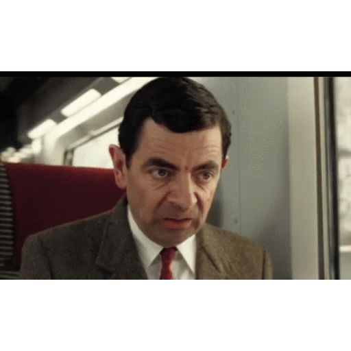 Download Mr Bean puzzled look Animated GIF Sticker for WhatsApp