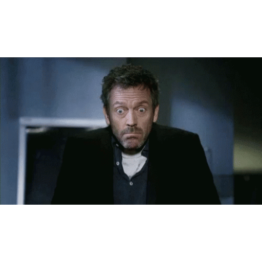 Animated Dr House shocked look GIF Sticker