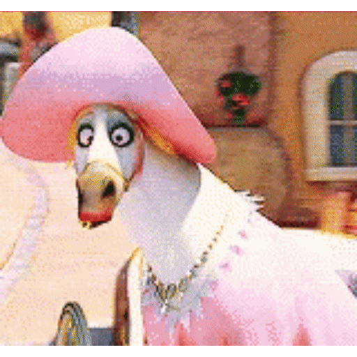 Animated Pink hat bird GIF Sticker