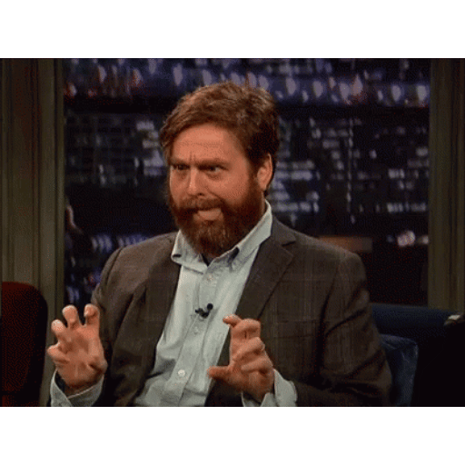 Animated Zach Galifianakis awkward face GIF Sticker