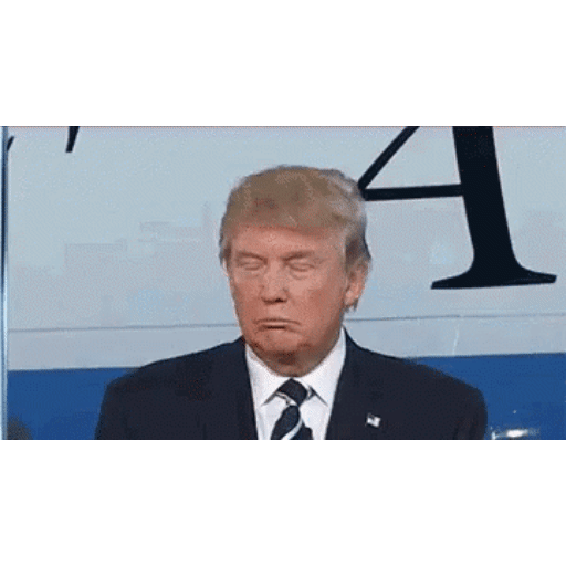 Download Trump blinking Animated GIF Sticker for WhatsApp