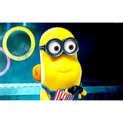 Download Popcorn time Minion Animated GIF Sticker for WhatsApp