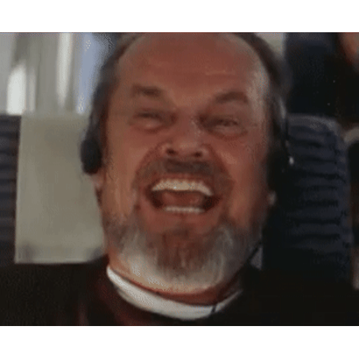 Download Jack Nicholson Laughing out loud Animated GIF Sticker for WhatsApp