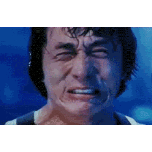 Download Jackie Chan Epic crying moment Animated GIF Sticker for WhatsApp