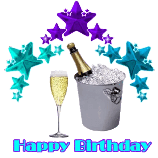 Download Birthday Champagne Celebration Animated GIF Sticker for WhatsApp