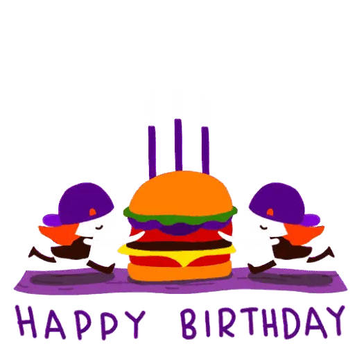 Download Birthday Burger Bash Animated GIF Sticker for WhatsApp