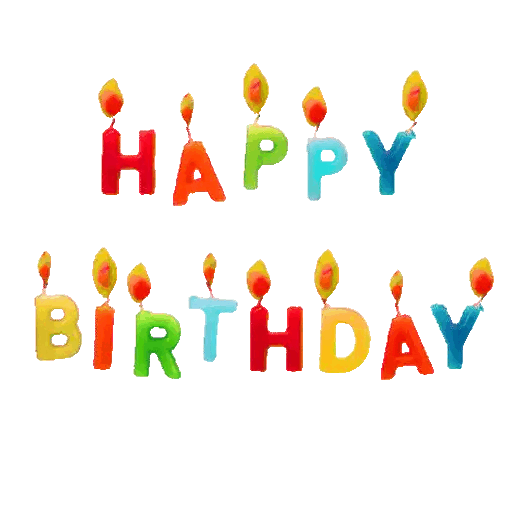 Download Colorful Birthday Candles Animated GIF Sticker for WhatsApp