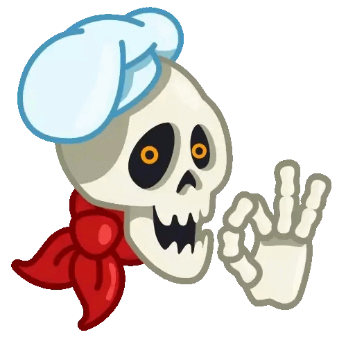 Chef skeleton approval Animated GIF Sticker for WhatsApp